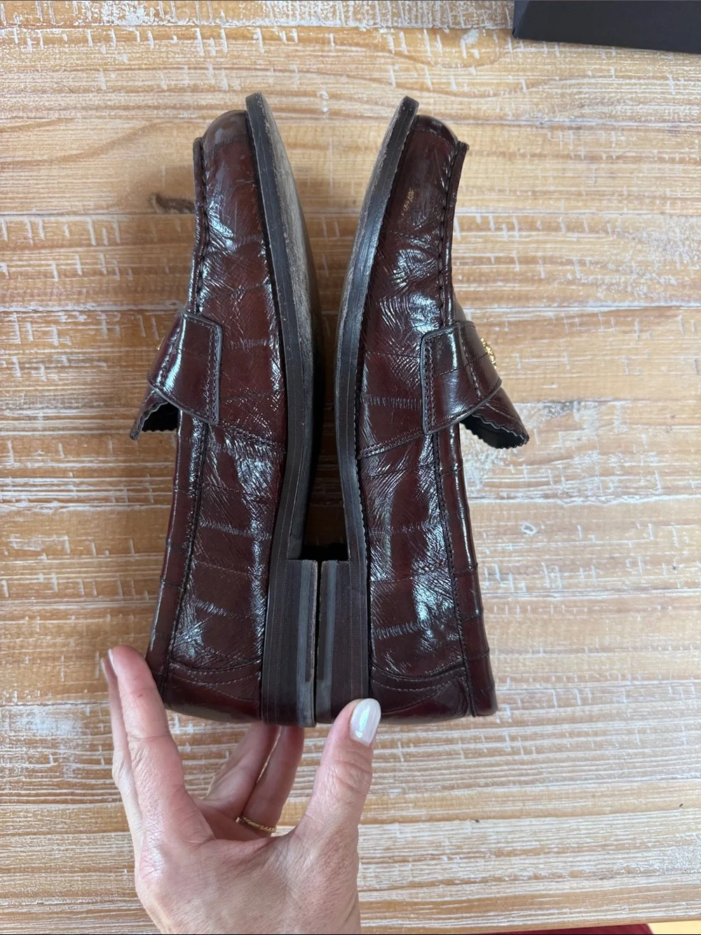 Tory Burch polished burgundy